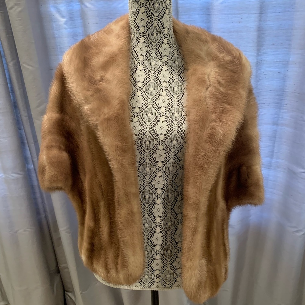 Real Mink Fur Cape with arm slots